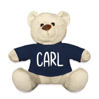 Carl Custom Name Schriftart Text Geburtstag - Teddy - French Navy - Vorne