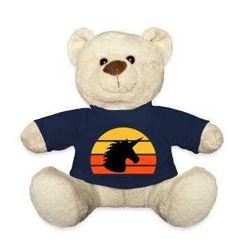 Unicorn in front of a half-sun - Teddy Bear - french navy - Front