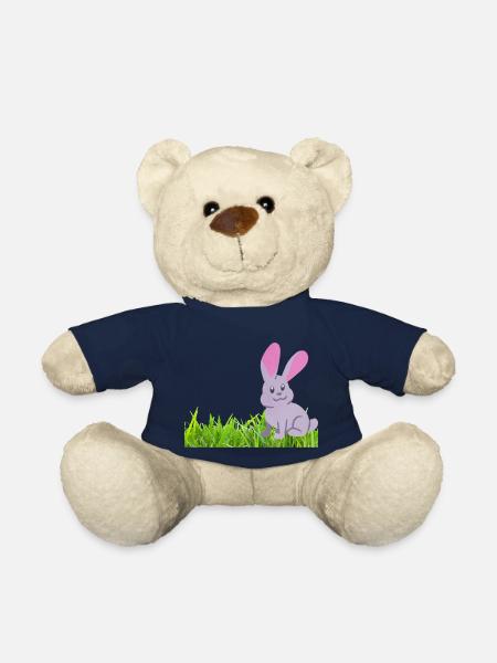 Rabbit on grass - Teddy Bear - french navy