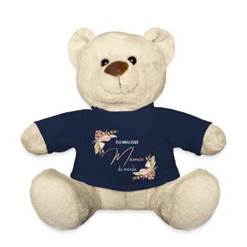 élu meilleure mamie du monde - Nounours - bleu marine - Devant