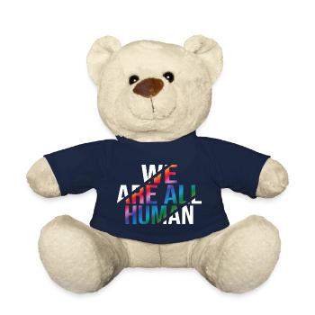 We Are All Human Rainbow Pride CSD - Teddy Bear - french navy - Front