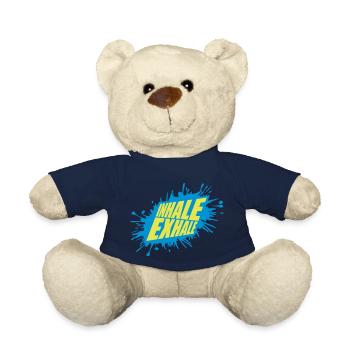 inhale exhale yoga quote - Teddy Bear - french navy - Front