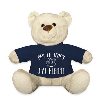 pas le temps j ai flemme - Nounours - bleu marine - Devant