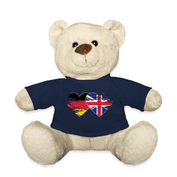 Deutschland Großbritannien Flagge used Herz - Teddy - French Navy - Vorne