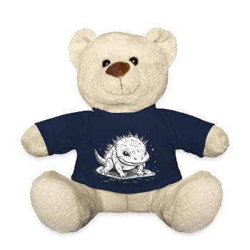 Small cute axolotl as graphic in white - Teddy Bear - french navy - Front