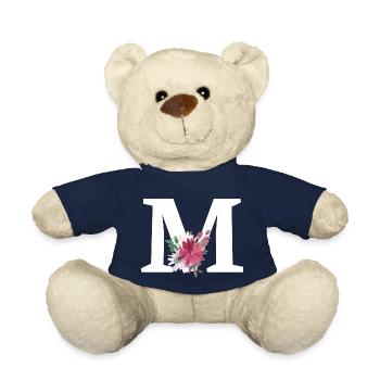 Buchstabe m blumig - Teddy - French Navy - Vorne