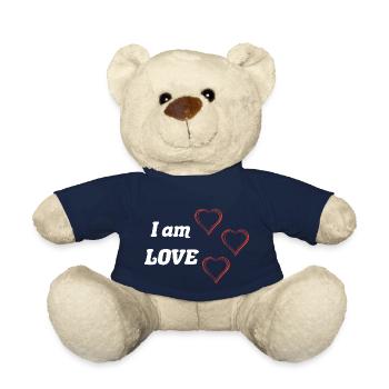 Je suis Amour - Citation positive - Nounours - bleu marine - Devant