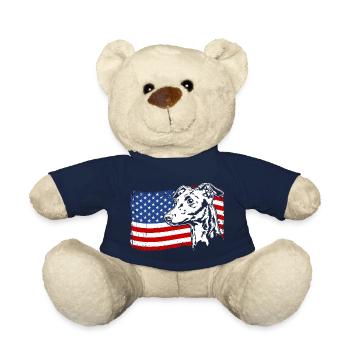 Italian Greyhound America Flag Dogs - Nounours - bleu marine - Devant
