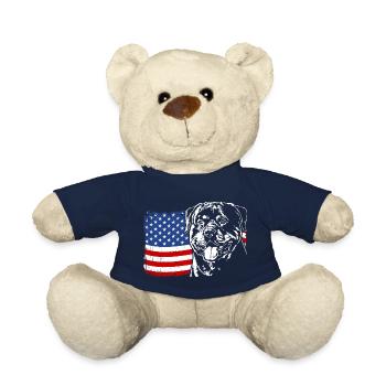 Rottweiler America Flag Dog Dogs Wilsigns - Teddy Bear - french navy - Front