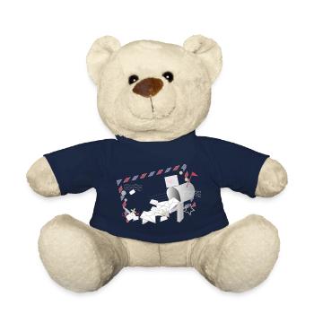 Airmail frame with letters and mailbox - Teddy Bear - french navy - Front