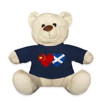 Ecosse Chine drapeau coeur utilisé - Nounours - bleu marine - Devant