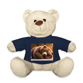 Cute animals doing hibernation – brown bear - Teddy Bear - french navy - Front