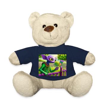 niedliches kleines grünes jahrgangs-alienmalen einen zaun - Teddy - French Navy - Vorne