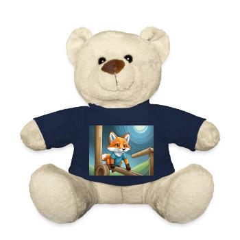 cute little fiend fox everyday life – playground - Teddy Bear - french navy - Front
