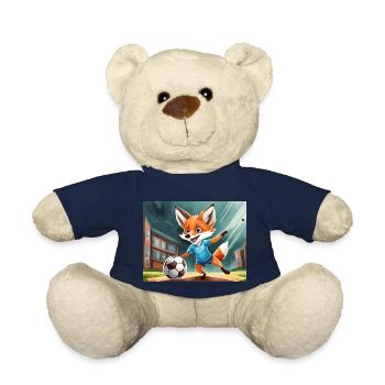 cute little fiend fox everyday life – soccer - Teddy Bear - french navy - Front