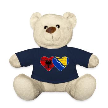 Albanien Bosnien Flagge Herz used - Teddy - French Navy - Vorne