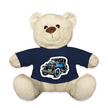 Vieille voiture de collection bleue - Nounours - bleu marine - Devant