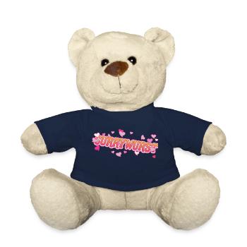 Cool currywurst with pink hearts design - Teddy Bear - french navy - Front