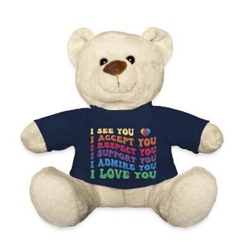 Stolz - Akzeptieren Respekt Unterstützen Bewundern Lieben - Teddy - French Navy - Vorne