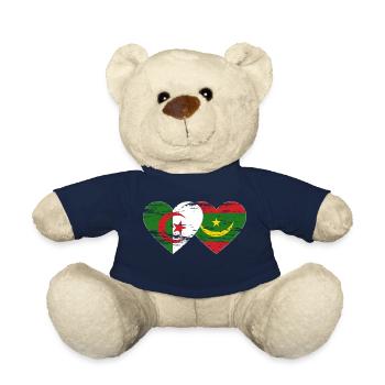 Algérie Mauritanie Drapeau Coeur utilisé - Nounours - bleu marine - Devant