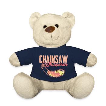 Chainsaw Whisperer Logging Lumberjack Logger - Teddy Bear - french navy - Front