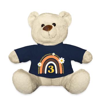 3e anniversaire rainbow jaune - Nounours - bleu marine - Devant