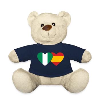 Nigeria Spanien Flagge Herz - Teddy - French Navy - Vorne