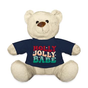 Holly Jolly Babe | Retro Christmas vibe - Teddy Bear - french navy - Front