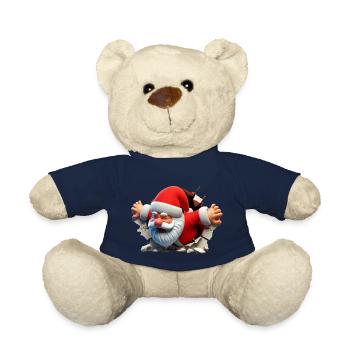 Santa in the hole from the front 2 - Teddy Bear - french navy - Front