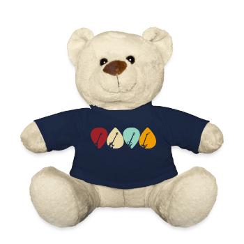Guitar Pick Design for Guitarists in Retro Style - Teddy Bear - french navy - Front