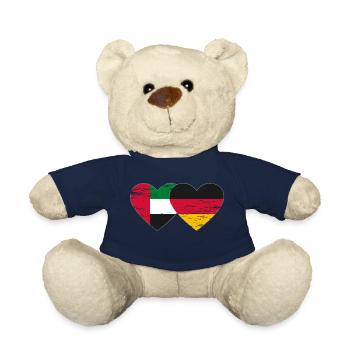 United Arab Emirates Germany Heart - Teddy Bear - french navy - Front