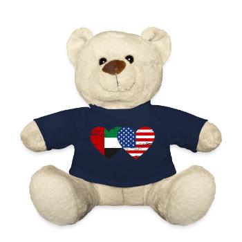 United Arab Emirates USA Flag Heart - Teddy Bear - french navy - Front