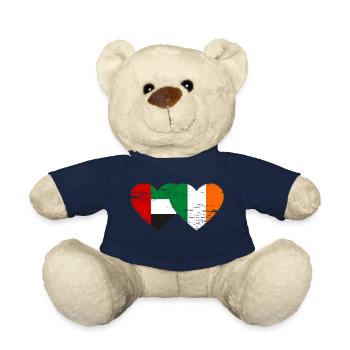 United Arab Emirates Ireland Flag Heart - Teddy Bear - french navy - Front
