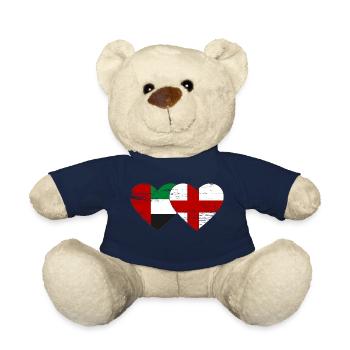 United Arab Emirates England Flag Heart - Teddy Bear - french navy - Front