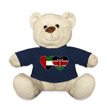 United Arab Emirates Kenya Flag Heart - Teddy Bear - french navy - Front