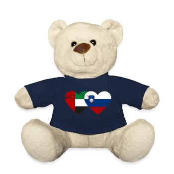 United Arab Emirates Slovenia Flag Heart - Teddy Bear - french navy - Front
