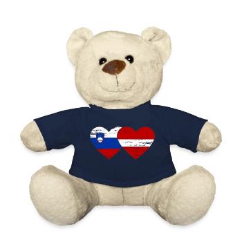 Slovénie Lettonie drapeau coeur utilisé - Nounours - bleu marine - Devant