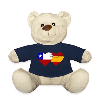 Chili Espagne drapeau coeur utilisé - Nounours - bleu marine - Devant