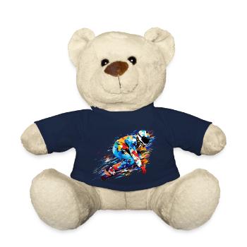 Snowboard Sport Game Champion Competition Abstract - Teddy Bear - french navy - Front