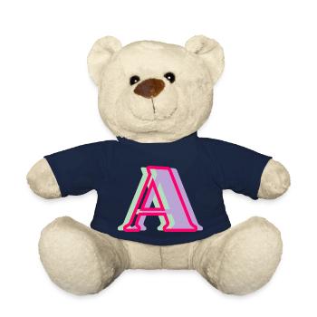 Buchstabe A mehrfarbig - originelle Geschenkidee - Teddy - French Navy - Vorne