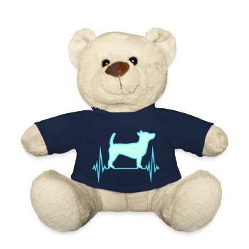 Dog Pulse Heartbeat Frequency ECG Cool Pet - Teddy Bear - french navy - Front