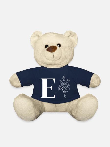 Minimalist flowers - Teddy Bear - french navy