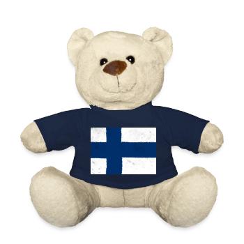 Flag of Finland – Scandinavian simplicity - Teddy Bear - french navy - Front