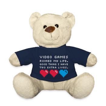 Video Games ruined my life - Teddy Bear - french navy - Front