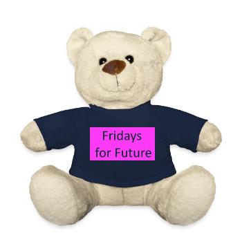 Fridays for Future Slogan pink - Teddy Bear - french navy - Front