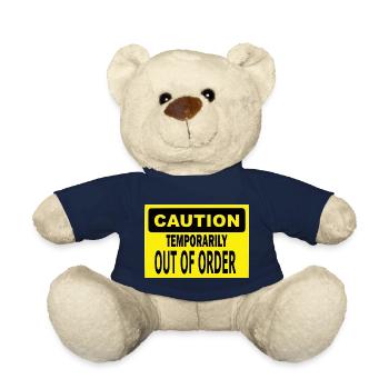 Funny poster: Temporarily Out of Order - Teddy Bear - french navy - Front