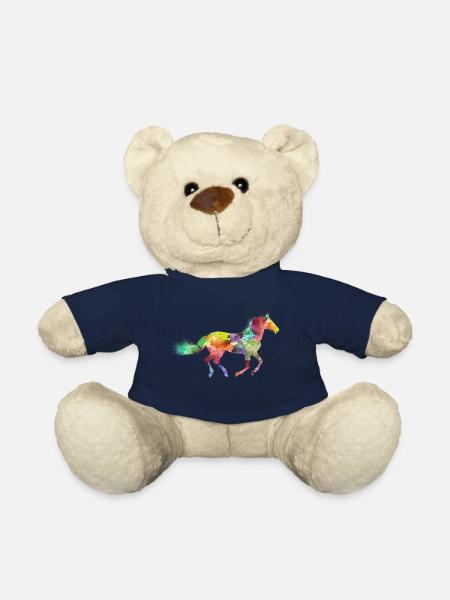 Regenbogen Pferd Design als Geschenkidee - Teddy - French Navy