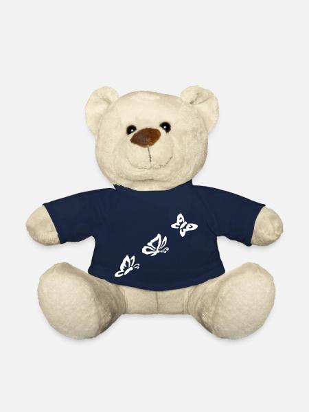 Butterfly Spring Attitude to Life - Teddy Bear - french navy