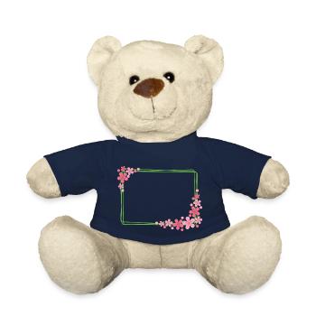 Frame with flowers - Teddy Bear - french navy - Front