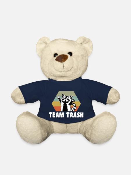 Team Trash vintage retro raccoon motif - Teddy Bear - french navy